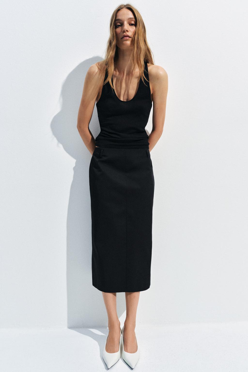 ЮБКА МИДИ С РАЗРЕЗОМ — коллекция Zara «ZW»