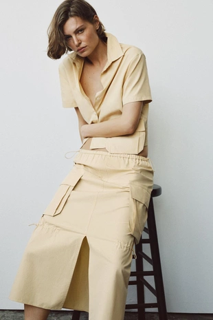 Юбка миди карго — коллекция Zara «Zw»- Заказать в России
