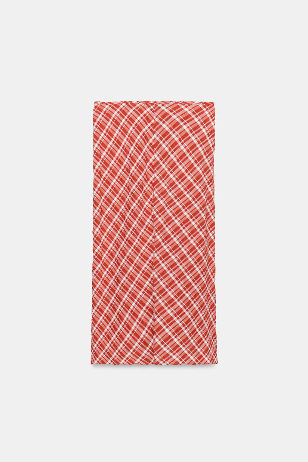 ЮБКА МИДИ В КЛЕТКУ — коллекция Zara «ZW»