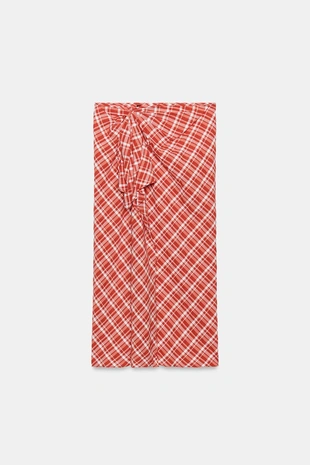 Юбка миди в клетку — коллекция Zara «Zw»- Заказать в России