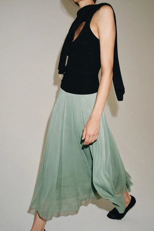 Юбка миди — коллекция Zara «Zw»- Заказать в России