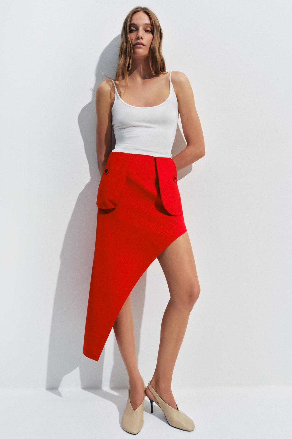 ЮБКА АСИММЕТРИЧНОГО КРОЯ С КАРМАНАМИ — коллекция Zara «ZW»