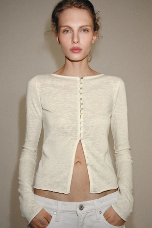 Футболка в стиле рустик на пуговицах- Заказать в России