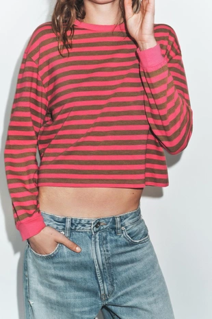 Футболка в полоску с длинными рукавами