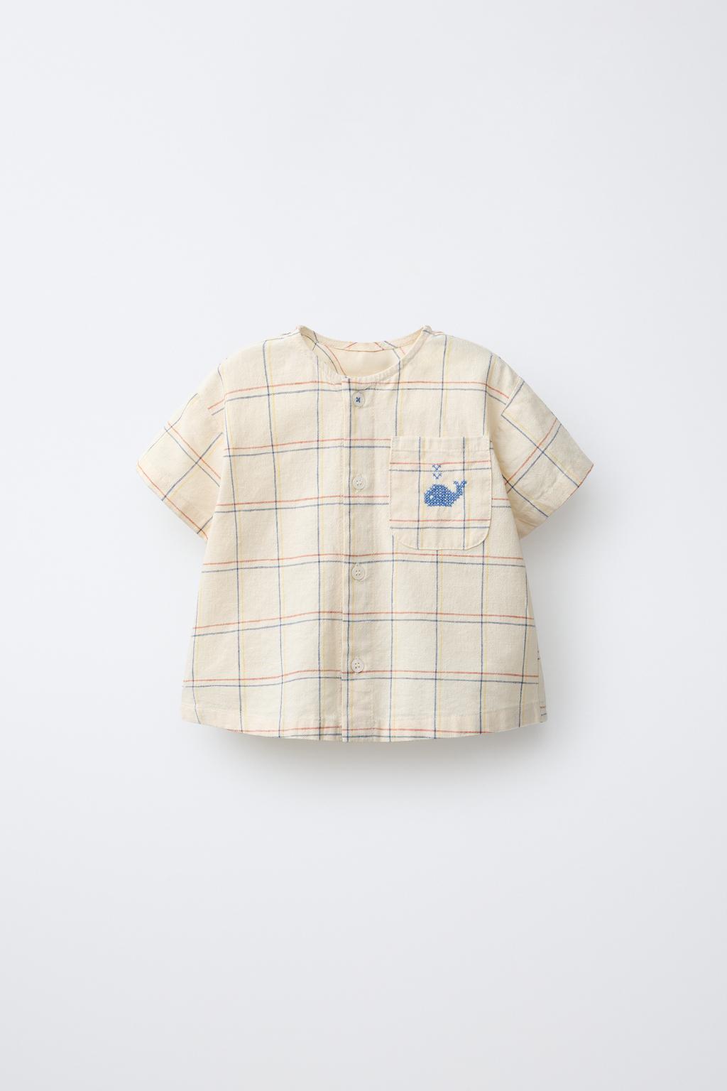 РУБАШКА В КЛЕТКУ С ВЫШИВКОЙ