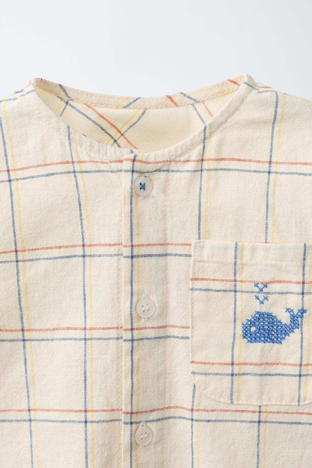РУБАШКА В КЛЕТКУ С ВЫШИВКОЙ