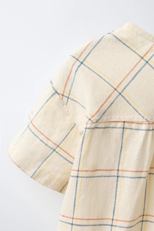 Рубашка в клетку с вышивкой- Заказать в России