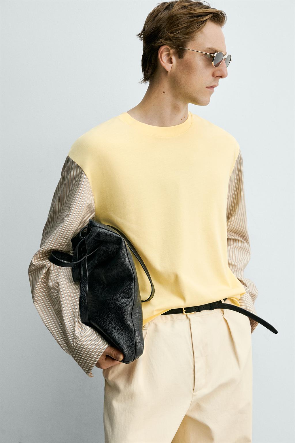 ФУТБОЛКА  С КОНТРАСТНЫМИ РУКАВАМИ