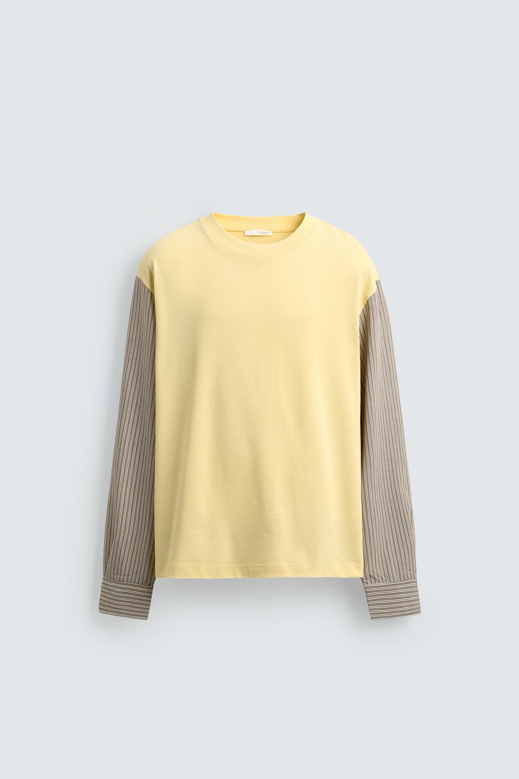 ФУТБОЛКА  С КОНТРАСТНЫМИ РУКАВАМИ