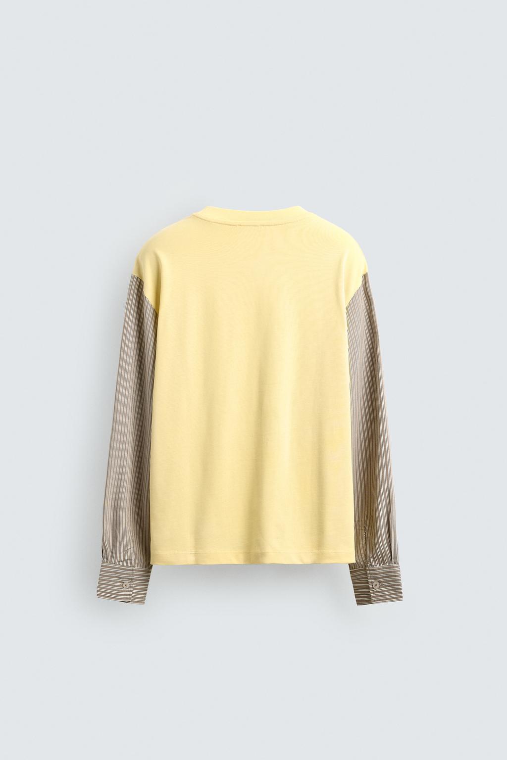 ФУТБОЛКА  С КОНТРАСТНЫМИ РУКАВАМИ