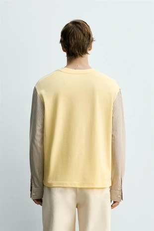 Футболка  с контрастными рукавами- Заказать в России