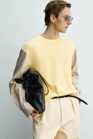 Футболка  с контрастными рукавами- Заказать в России