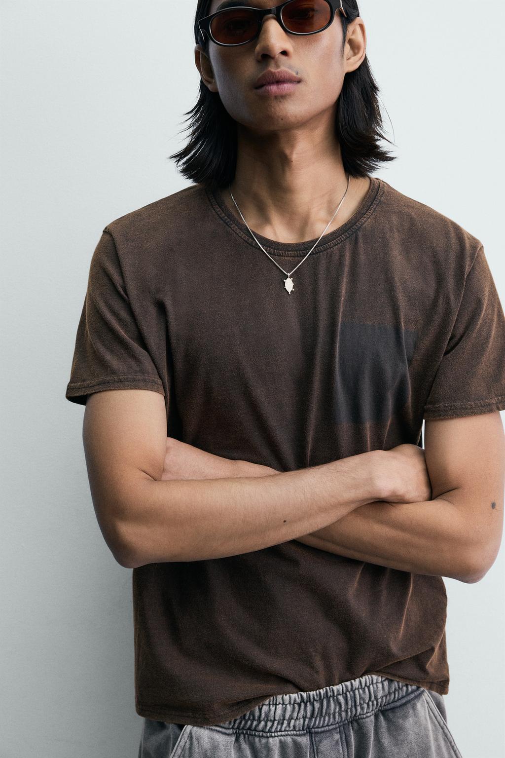 ФУТБОЛКА С НАДПИСЬЮ И ЭФФЕКТОМ ПОТЕРТОСТИ