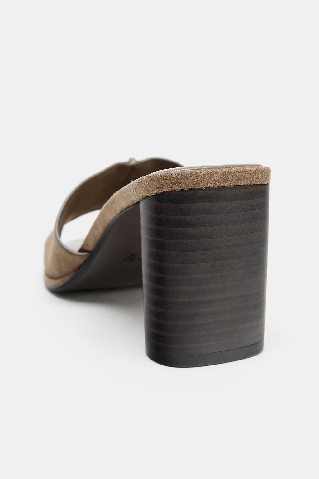 БОСОНОЖКИ НА КАБЛУКЕ ИЗ ЗАМШИ