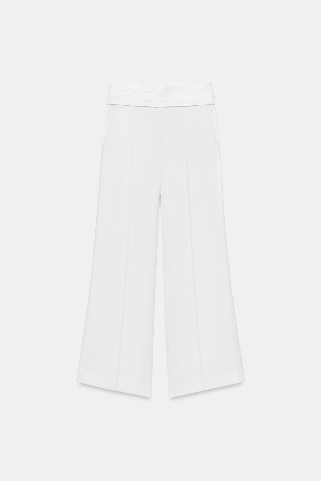 БРЮКИ ИЗ СМЕСОВОГО ЛЬНА С ПОЯСОМ-КОРСЕТОМ — ZW COLLECTION