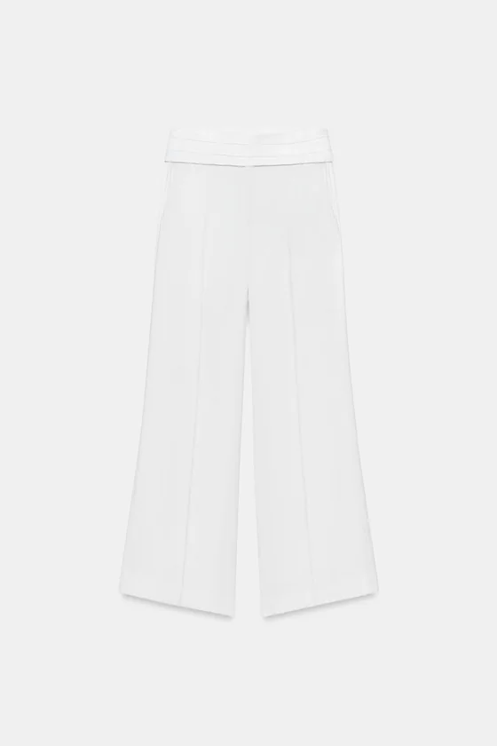 БРЮКИ ИЗ СМЕСОВОГО ЛЬНА С ПОЯСОМ-КОРСЕТОМ — коллекция Zara «ZW»