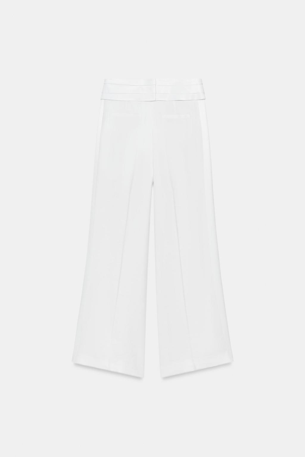 БРЮКИ ИЗ СМЕСОВОГО ЛЬНА С ПОЯСОМ-КОРСЕТОМ — ZW COLLECTION