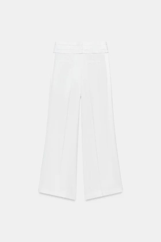 БРЮКИ ИЗ СМЕСОВОГО ЛЬНА С ПОЯСОМ-КОРСЕТОМ — коллекция Zara «ZW»