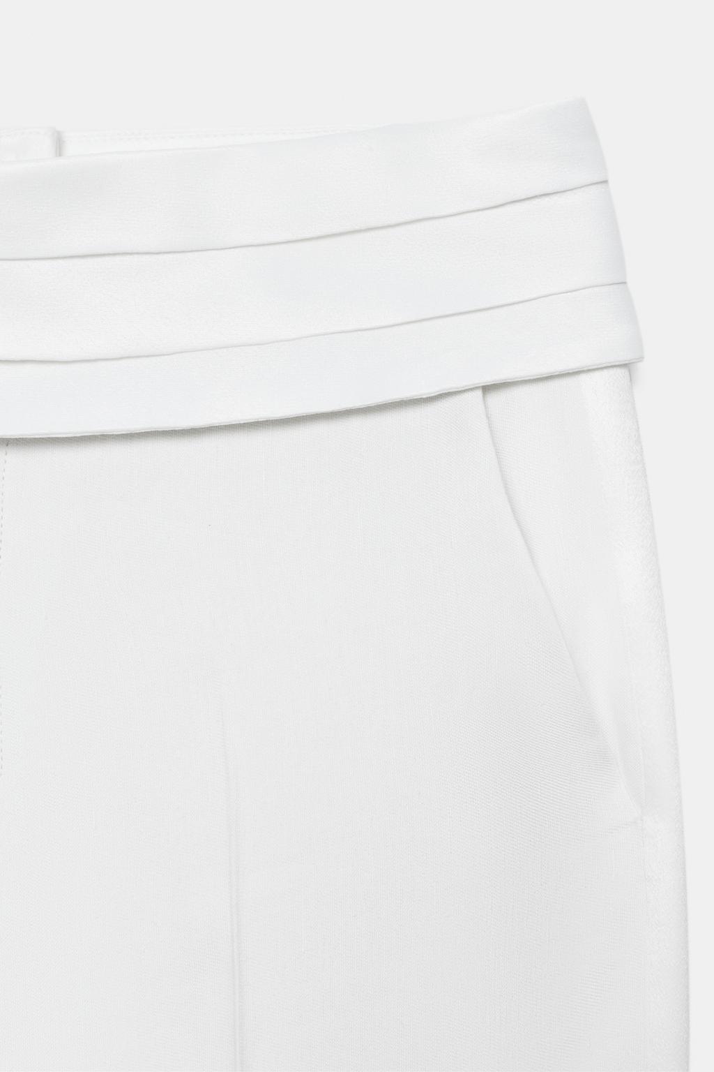 БРЮКИ ИЗ СМЕСОВОГО ЛЬНА С ПОЯСОМ-КОРСЕТОМ — ZW COLLECTION