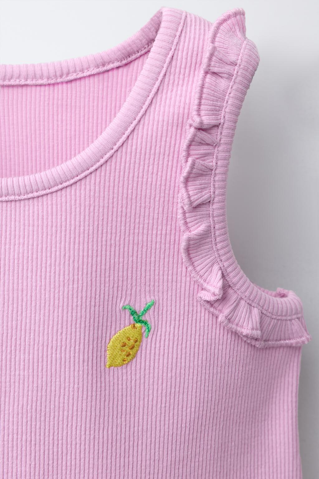 ФУТБОЛКА В РУБЧИК БЕЗ РУКАВОВ С ВЫШИВКОЙ