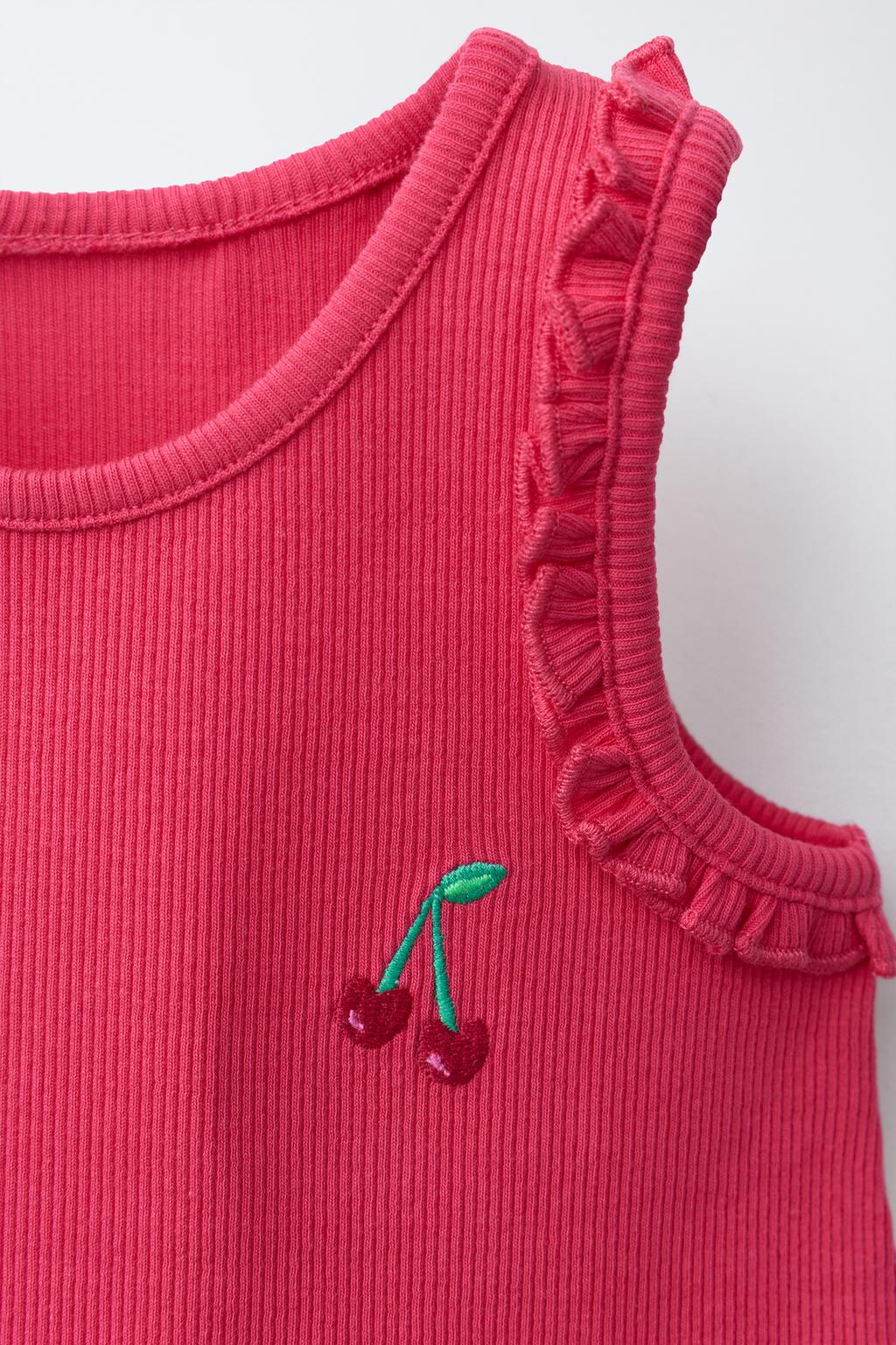 ФУТБОЛКА В РУБЧИК БЕЗ РУКАВОВ С ВЫШИВКОЙ