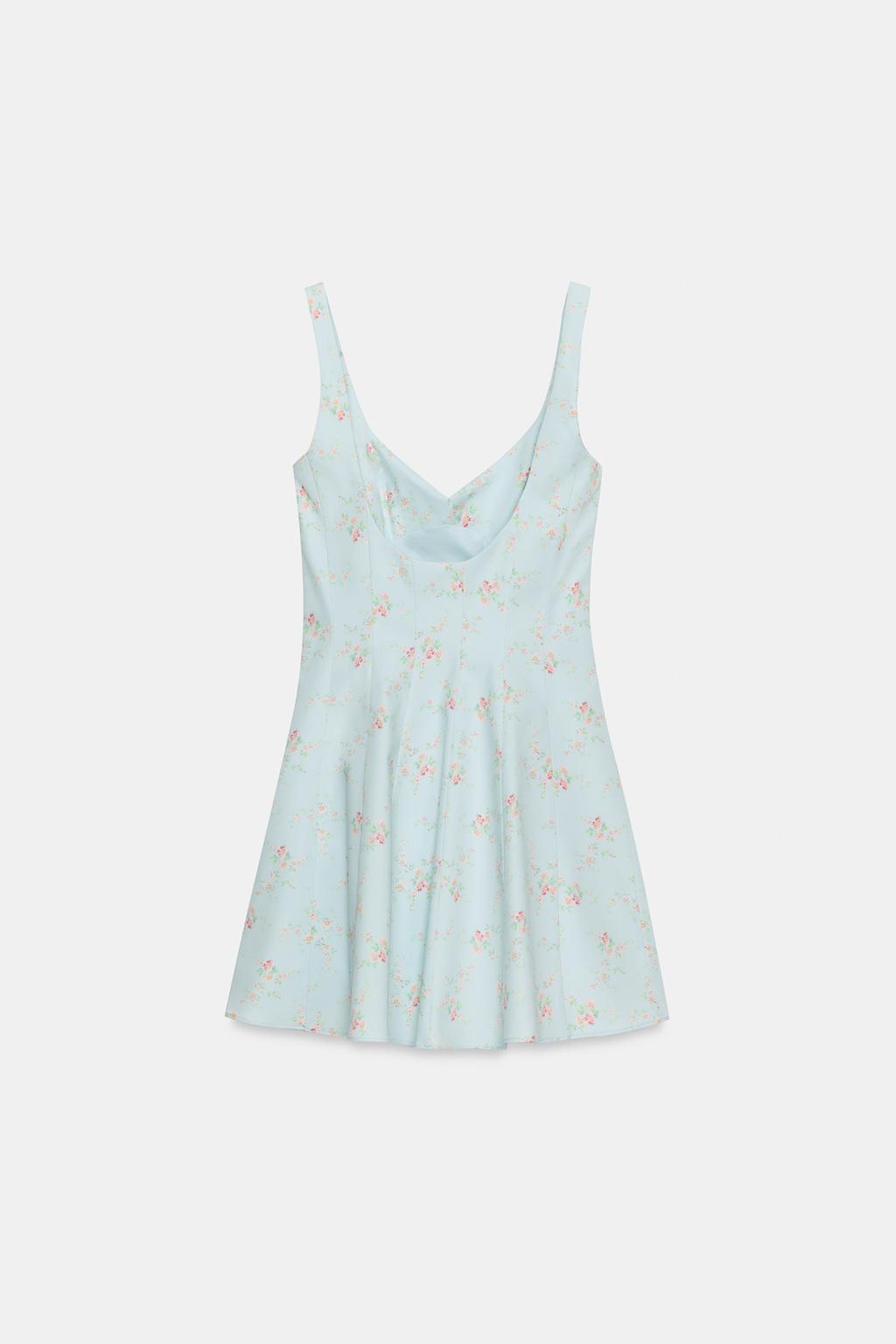 КОРОТКОЕ ПЛАТЬЕ ИЗ ПОПЛИНА С ЦВЕТОЧНЫМ ПРИНТОМ