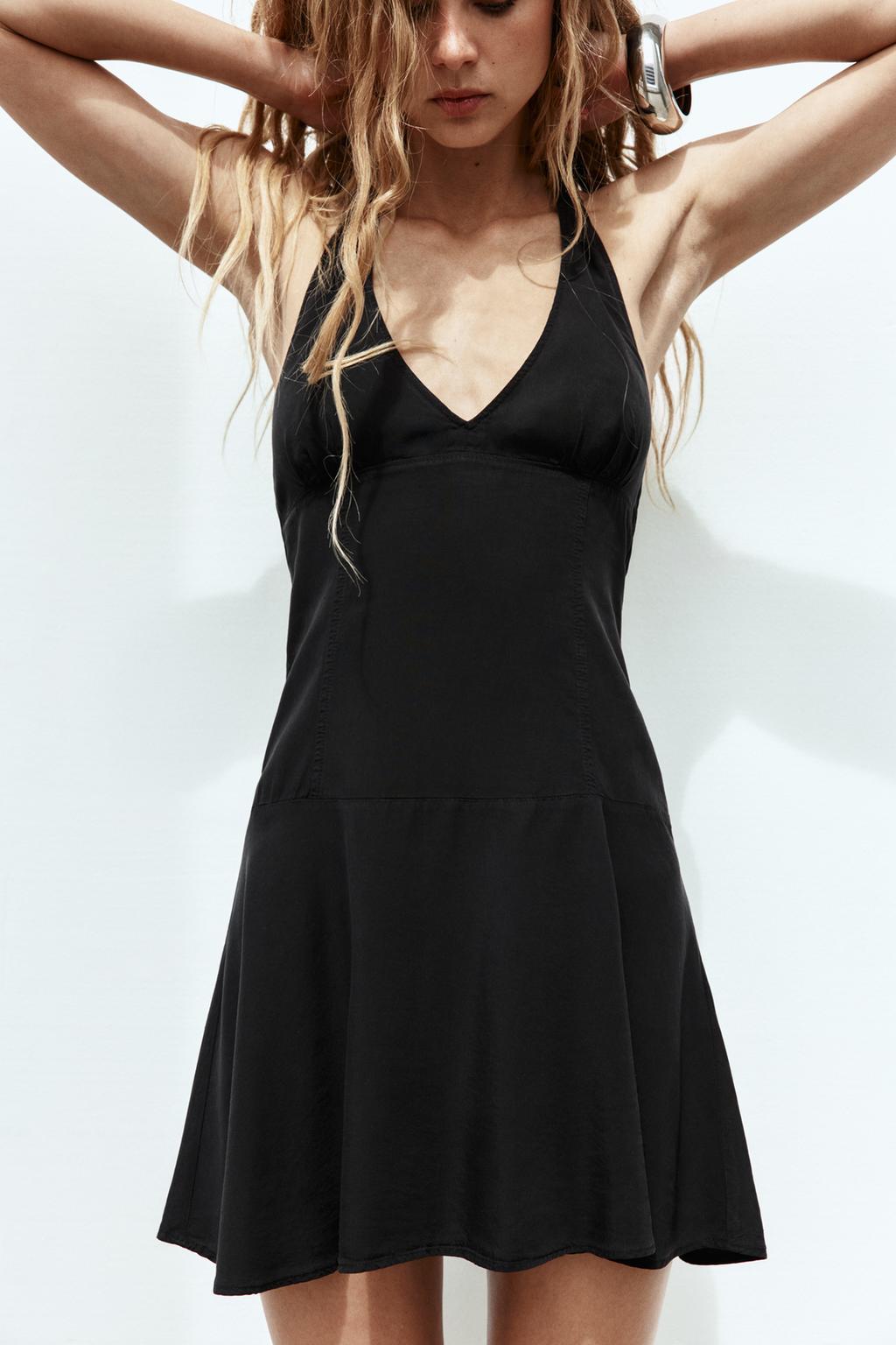 МИНИ-ПЛАТЬЕ ХАЛТЕР СВОБОДНОГО КРОЯ