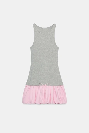 Комбинированное объемное платье- Заказать в России