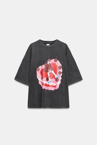 Футболка из ткани с эффектом потертости Kadna Anda- Заказать в России