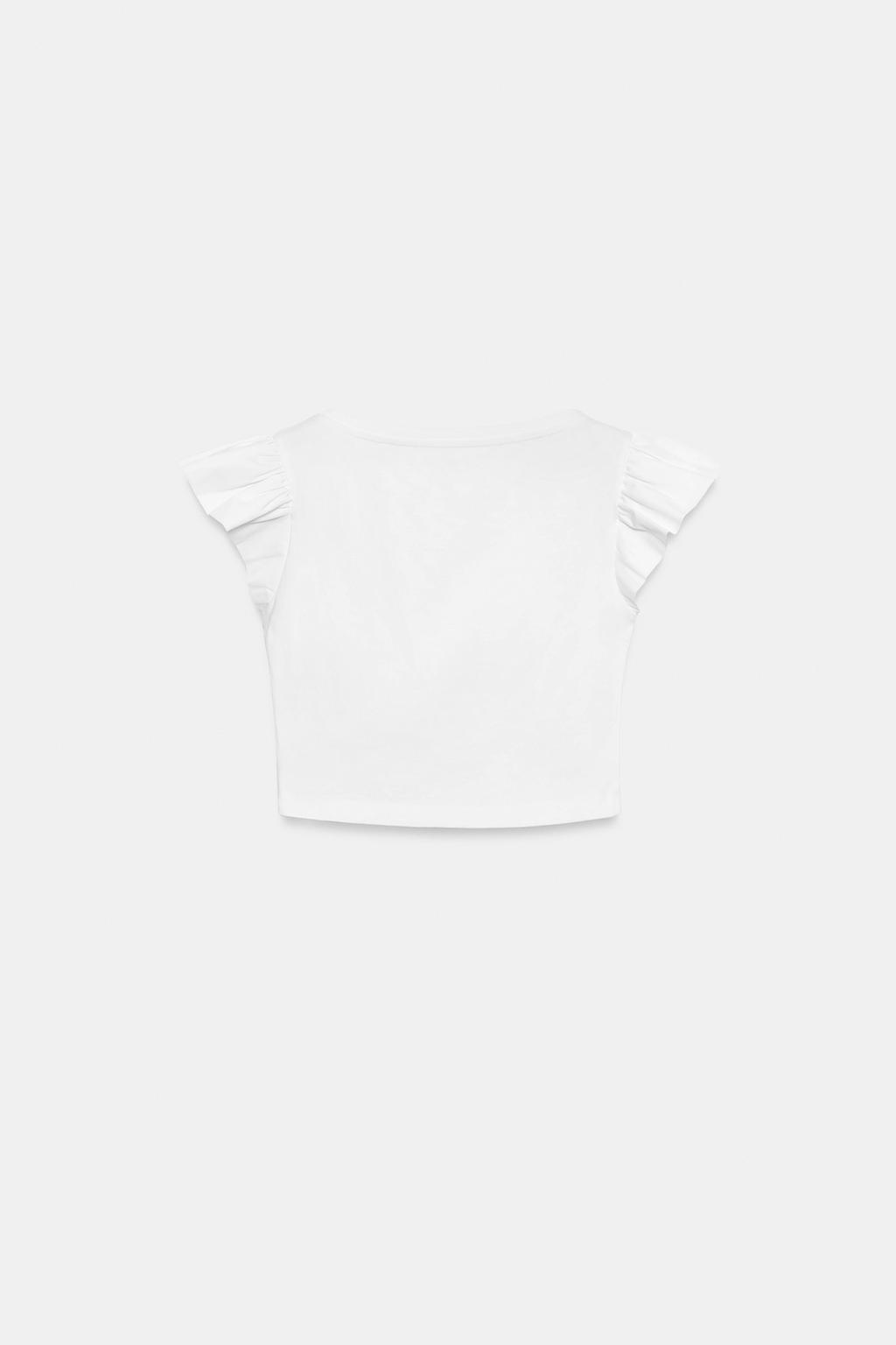 ФУТБОЛКА С КОРОТКИМИ РУКАВАМИ И ВОЛАНАМИ