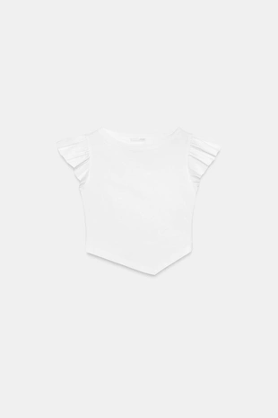 Футболка с короткими рукавами и воланами