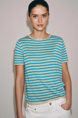 Трикотажный топ в полоску