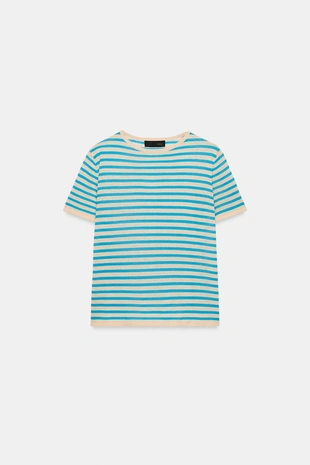 Трикотажный топ в полоску- Заказать в России