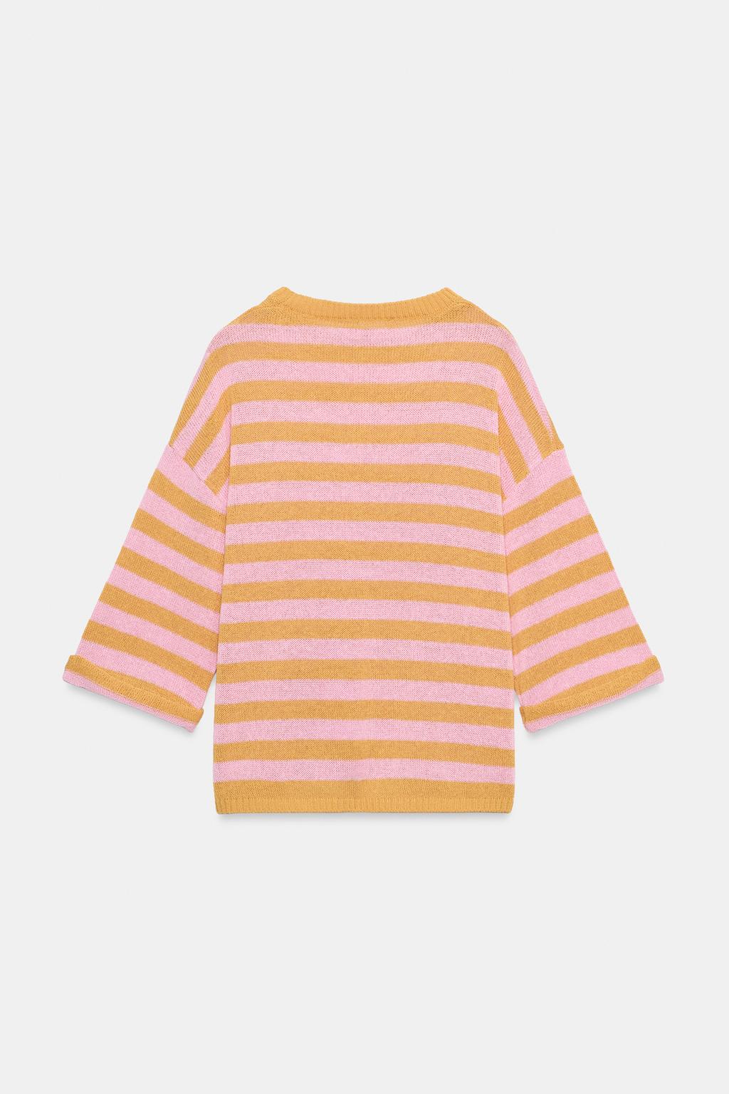 ВЯЗАНЫЙ ТОП В ПОЛОСКУ