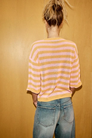 Вязаный топ в полоску