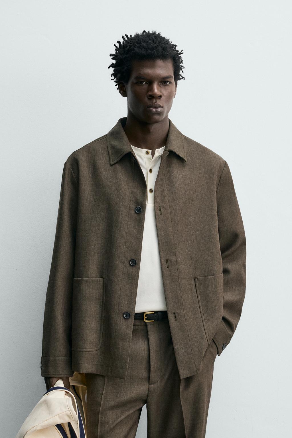 КУРТКА-РУБАШКА КЛАССИЧЕСКОГО КРОЯ ИЗ 100% ШЕРСТИ