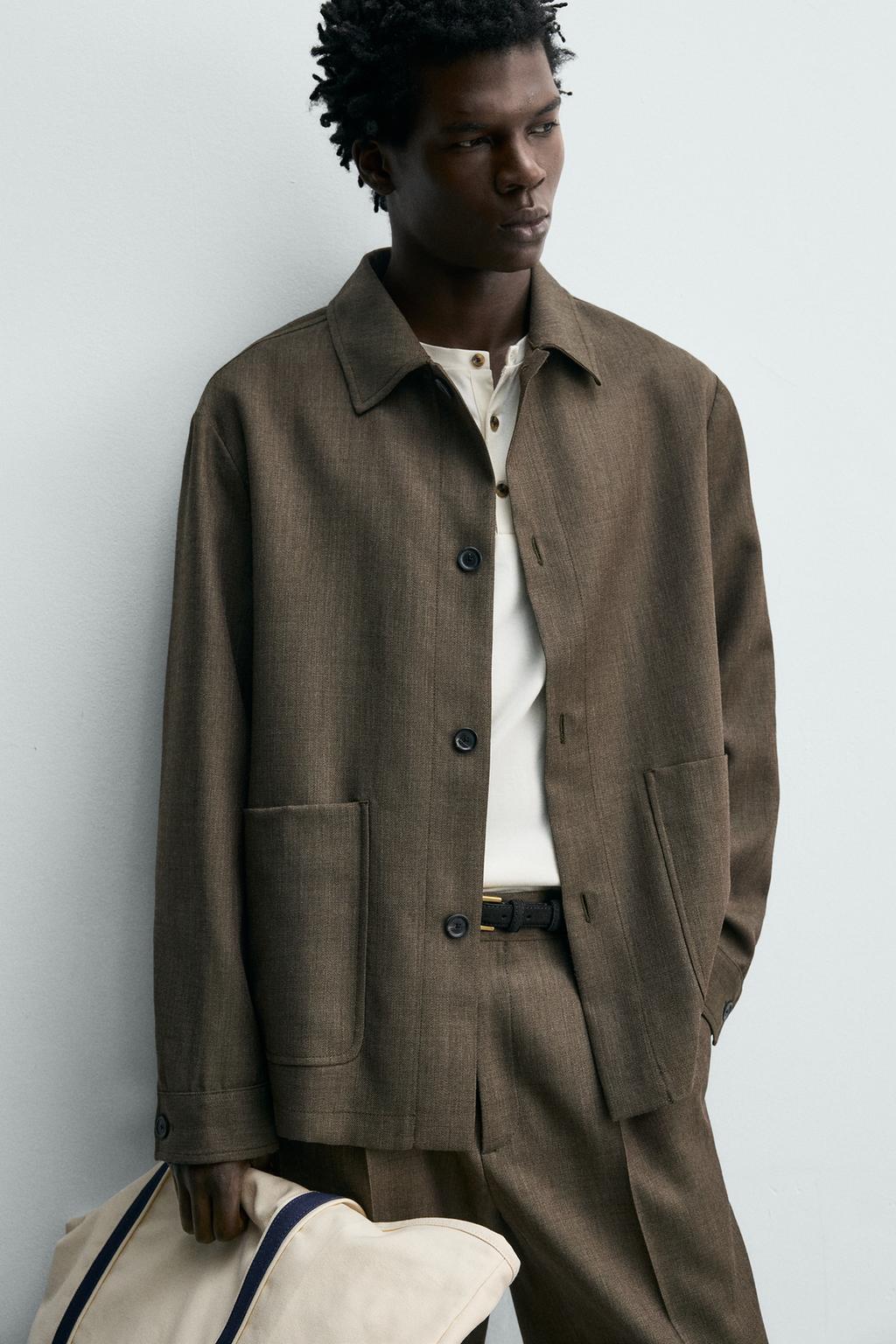 КУРТКА-РУБАШКА КЛАССИЧЕСКОГО КРОЯ ИЗ 100% ШЕРСТИ