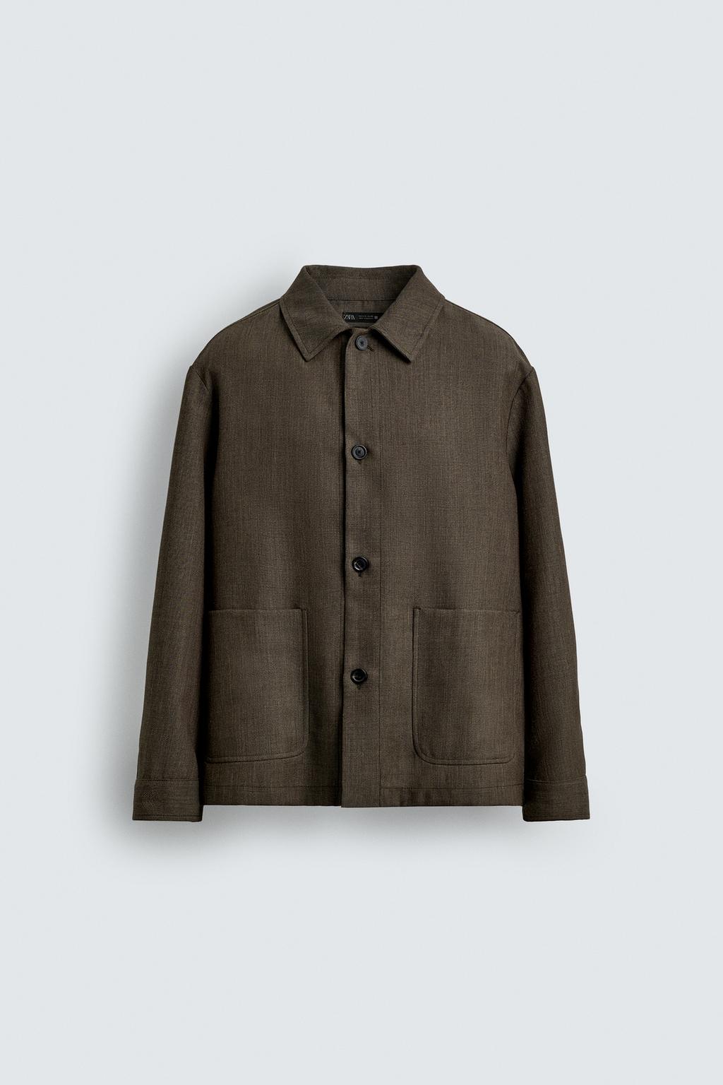 КУРТКА-РУБАШКА КЛАССИЧЕСКОГО КРОЯ ИЗ 100% ШЕРСТИ