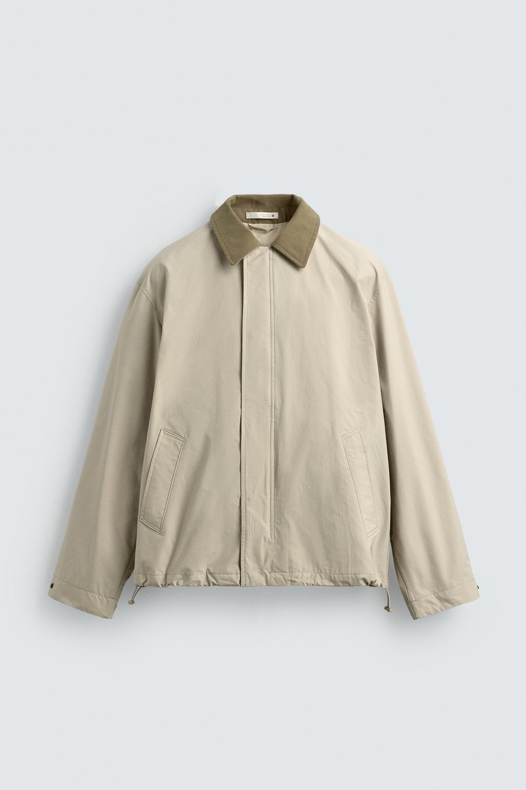 КУРТКА ИЗ ВЫСОКОТЕХНОНОЛОГИЧНОЙ ТКАНИ С КОНТРАСТНЫМ ВОРОТНИКОМ