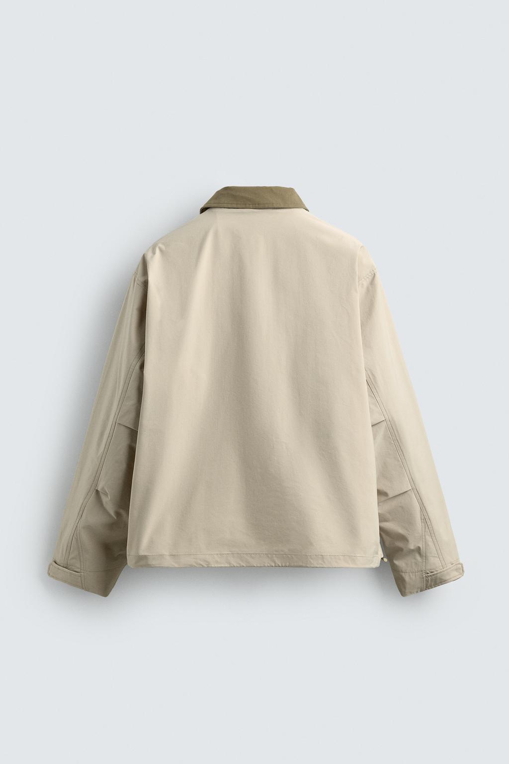 КУРТКА ИЗ ВЫСОКОТЕХНОНОЛОГИЧНОЙ ТКАНИ С КОНТРАСТНЫМ ВОРОТНИКОМ