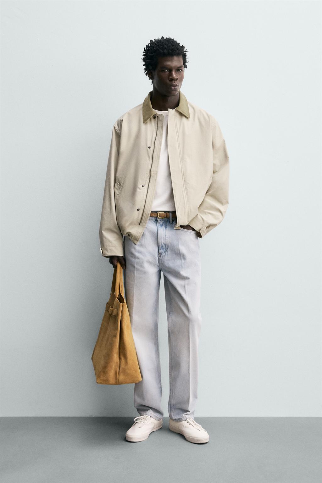 КУРТКА ИЗ ВЫСОКОТЕХНОНОЛОГИЧНОЙ ТКАНИ С КОНТРАСТНЫМ ВОРОТНИКОМ