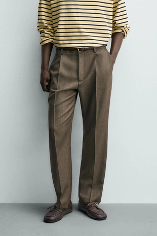 Брюки Regular Fit из 100% шерсти- Заказать в России