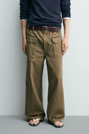 Брюки свободного кроя со шлевкой- Заказать в России