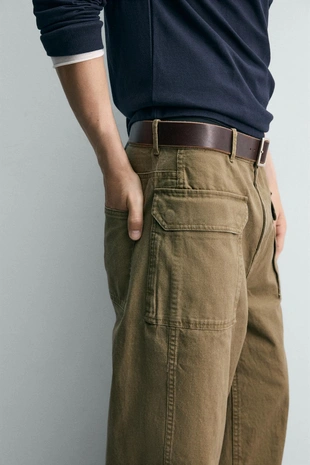 Брюки свободного кроя со шлевкой- Заказать в России