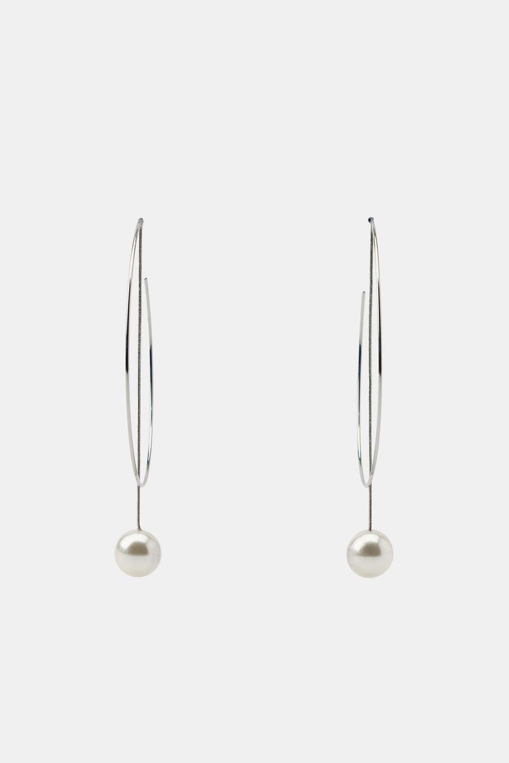 МАКСИ-СЕРЬГИ-КОЛЬЦА С ИСКУССТВЕННЫМ ЖЕМЧУГОМ