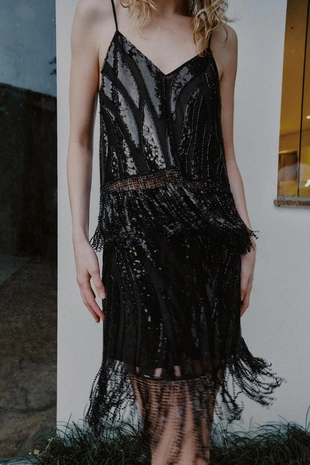 Топ с бахромой и пайетками- Заказать в России