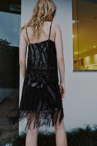 Топ с бахромой и пайетками- Заказать в России