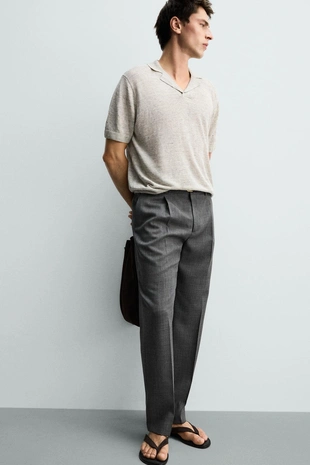 Брюки стандартной посадки из 100% шерсти- Заказать в России