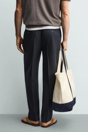 Брюки Regular Fit из 100% шерсти- Заказать в России