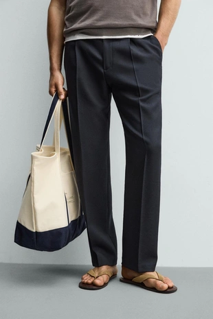 Брюки Regular Fit из 100% шерсти- Заказать в России